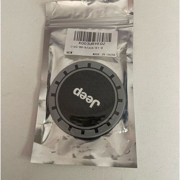 Jeep cup Coasters in black and gray Set of 2 NWT - Picture 6 of 7